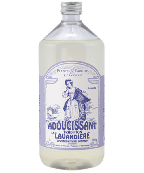 Plantes & Parfums -sarjan Ranskan Provencessa valmistettu laventelivesipohjainen huuhteluaine pehmentää ja raikastaa pyykin, 1000ml pullo.