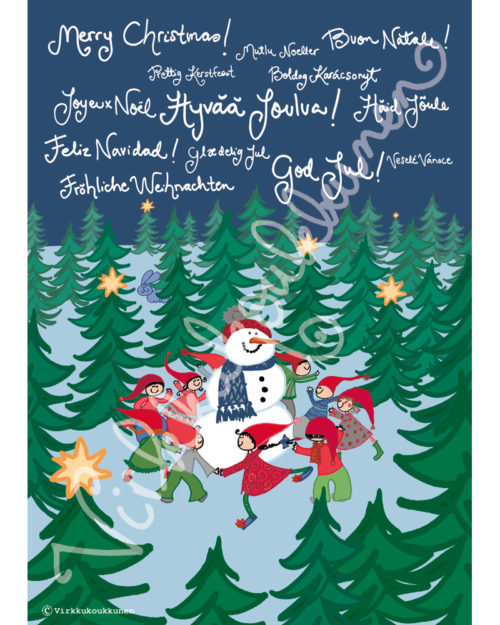 Magnetic-kortti "Hyvää Joulua! Merry Christmas! Feliz Navidad! God Jul…" 2028