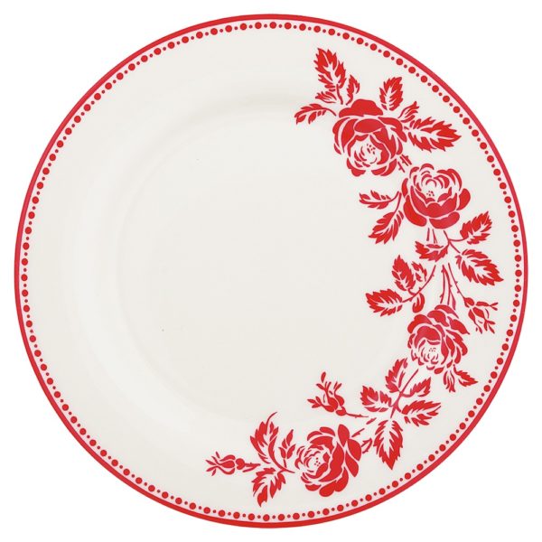 Greengate lautanen "Fleur" punainen ø 20 cm